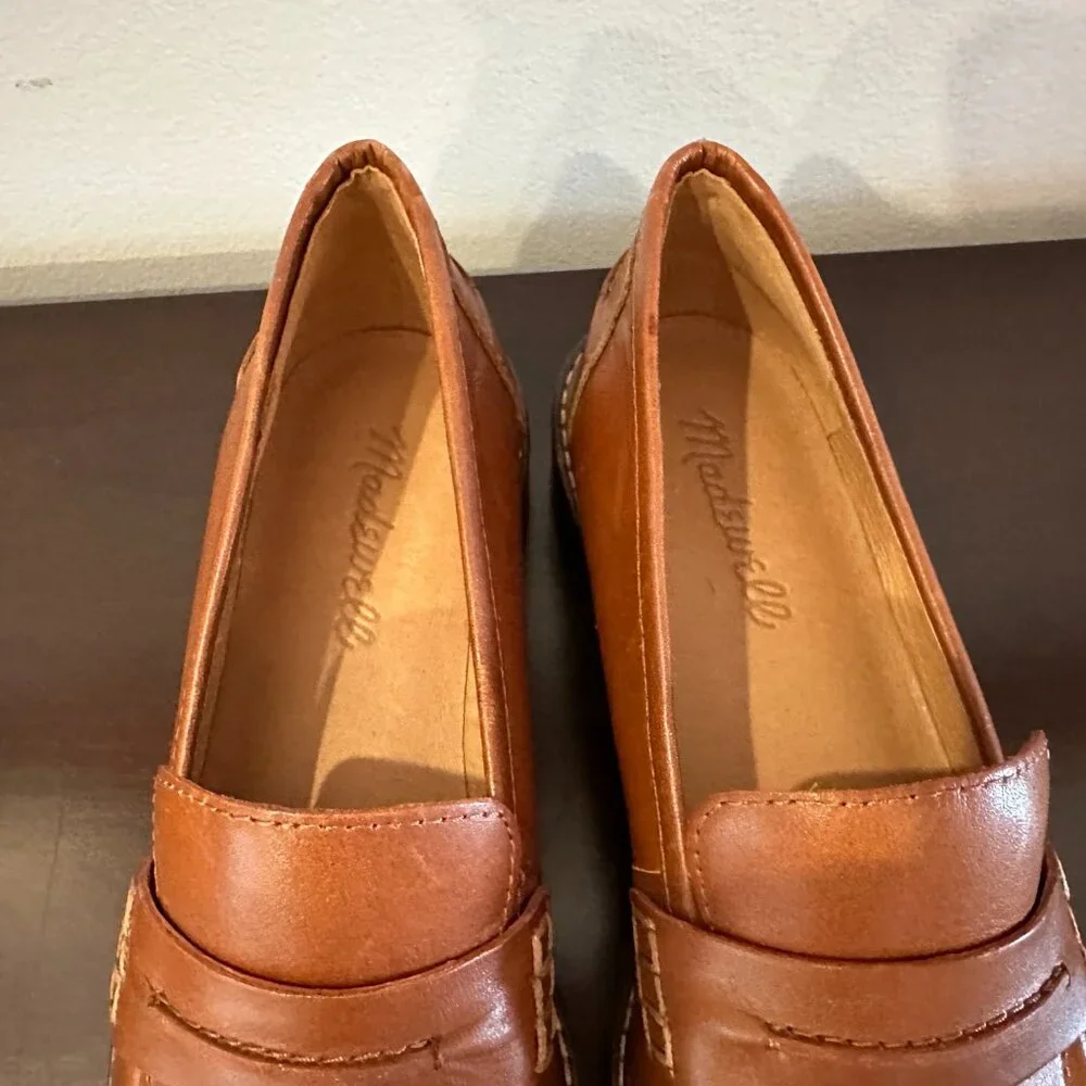 New Madewell Womens 6 Brown The Corinne Loafers Lugsole Style#NE526 Leather - Picture 7 of 16